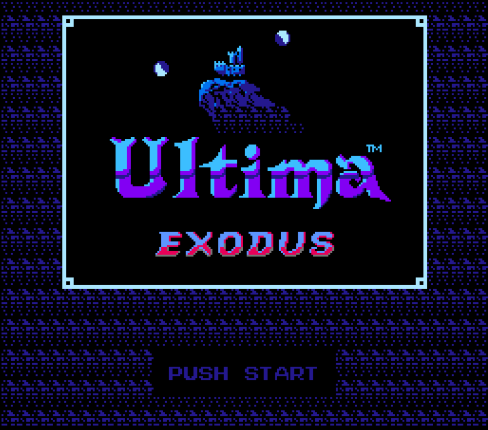 Title screen for Ultima: Exodus on the Nintendo Entertainment System